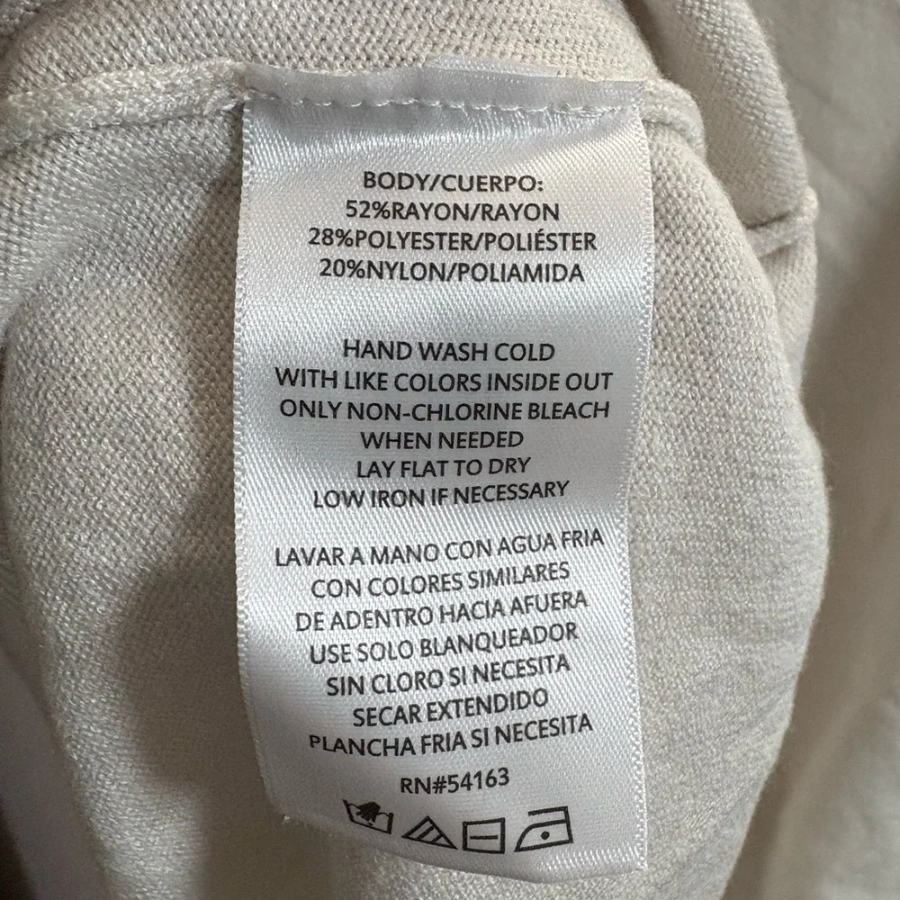 DKNY Cream Modern Fit Sleeveless Collared Sweater XXL